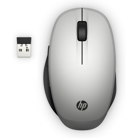 HP Dual Mode - Mouse - optical - wireless - Bluetooth, 2.4 GHz - USB wireless receiver - silver - for OMEN by HP Laptop 16; ENVY Laptop 13; ENVY x360 Laptop; Pavilion Gaming TG01 - 4