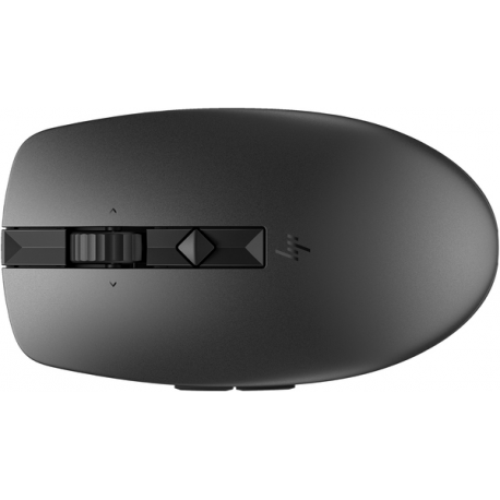 HP 715 - Mouse - multi-device, rechargeable - 7 buttons - wireless, wired - 2.4 GHz, Bluetooth 3.0 - USB wireless receiver - black - 9