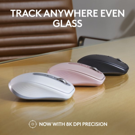 Logitech MX Anywhere 3S - Mouse - optical - 6 buttons - wireless - Bluetooth - Logitech Logi Bolt USB receiver - rose - 9
