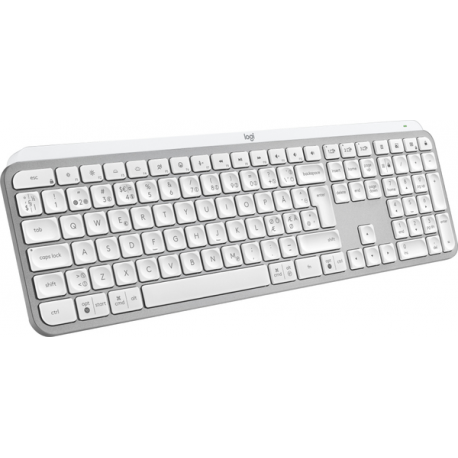 Logitech MX Keys S - Keyboard - backlit - wireless - Bluetooth LE - QWERTY - Nordic (Danish/Finnish/Norwegian/Swedish) - key switch: Scissor-Key - pale grey - 3