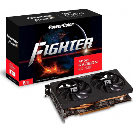 PowerColor Fighter Radeon RX 7600 - Graphics card - Radeon RX 7600 - 8 GB GDDR6 - PCIe 4.0 - 3 x DisplayPort, HDMI - 0
