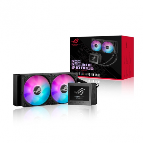 ASUS ROG RYUJIN III 240 ARGB - Processor liquid cooling system - with LCD display - (for: AM4, LGA1200, LGA1700, AM5, LGA115x Socket) - copper - 120 mm - 13