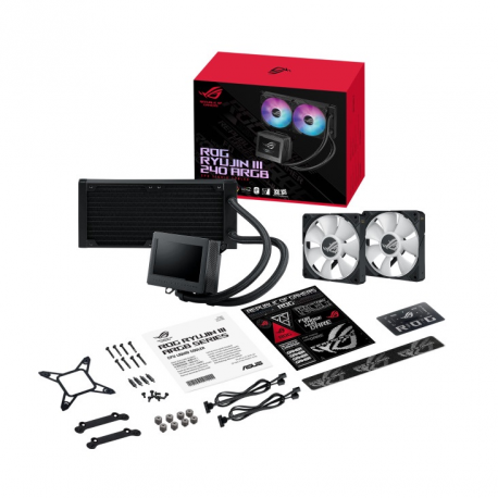 ASUS ROG RYUJIN III 240 ARGB - Processor liquid cooling system - with LCD display - (for: AM4, LGA1200, LGA1700, AM5, LGA115x Socket) - copper - 120 mm - 14
