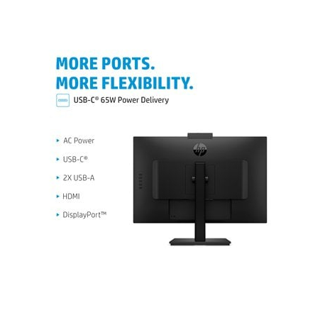 HP M27m Conferencing Monitor - LED monitor - 27" - 1920 x 1080 Full HD (1080p) @ 75 Hz - IPS - 300 cd / m² - 1000:1 - 5 ms - HDMI, DisplayPort, USB-C - speakers - black stand, black head - 2