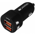 Canyon C-04 - Car power adapter - 2.4 A - 2 output connectors (USB) - black