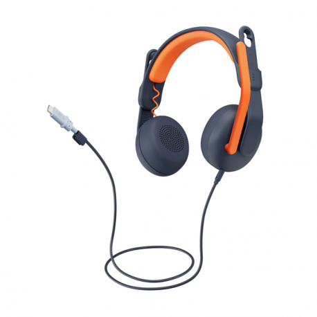 Logitech Zone Learn Over-Ear Wired Headset for Learners, USB-A - Headphones with mic - on-ear - replacement - wired - USB-C - 12