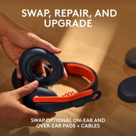 Logitech Zone Learn Wired Over-Ear Headset for Learners, USB-C - Headphones with mic - full size - replacement - wired - USB-C - 8