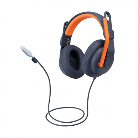 Logitech Zone Learn Wired Over-Ear Headset for Learners, USB-C - Headphones with mic - full size - replacement - wired - USB-C - 9