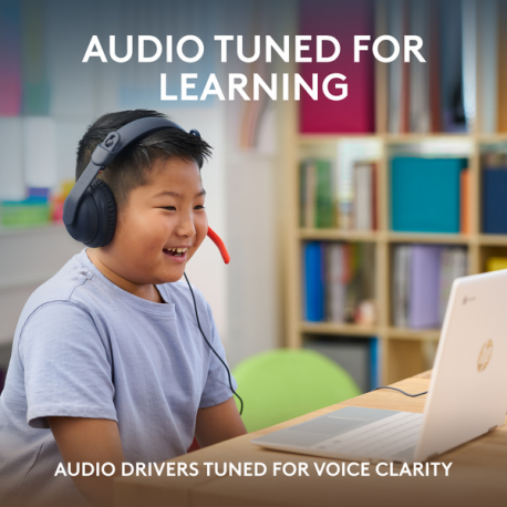 Logitech Zone Learn Wired Over-Ear Headset for Learners, USB-C - Headphones with mic - full size - replacement - wired - USB-C - 12