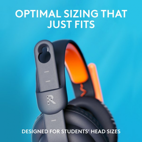Logitech Zone Learn Wired Over-Ear Headset for Learners, USB-C - Headphones with mic - full size - replacement - wired - USB-C - 13