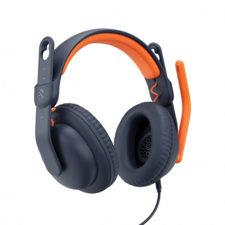 Logitech Zone Learn Over-Ear Wired Headset for Learners, 3.5mm AUX - Headphones with mic - over ear - wired - 3.5 mm jack - 0