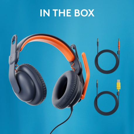 Logitech Zone Learn Over-Ear Wired Headset for Learners, 3.5mm AUX - Headphones with mic - over ear - wired - 3.5 mm jack - 10