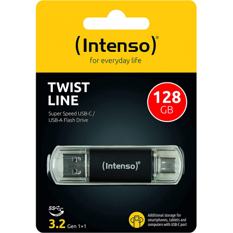 Intenso Twist Line - USB flash drive - 128 GB - USB 3.2 Gen 1  /  USB-C - anthracite - 5