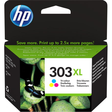 HP 303XL - 10 ml - High Yield - colour (cyan, magenta, yellow) - original - ink cartridge - for ENVY Photo 62XX, Photo 71XX, Photo 7830; ENVY Inspire 72XX, 79XX - 0