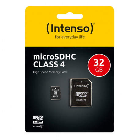 Intenso - Flash memory card (microSDHC to SD adapter included) - 32 GB - Class 4 - microSDHC - 5