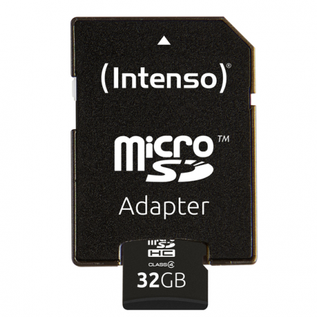 Intenso - Flash memory card (microSDHC to SD adapter included) - 32 GB - Class 4 - microSDHC - 6