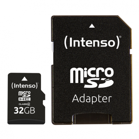 Intenso - Flash memory card (microSDHC to SD adapter included) - 32 GB - Class 4 - microSDHC - 7
