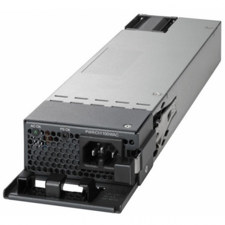 Cisco - Power supply - hot-plug (plug-in module) - 80 PLUS Platinum - AC 115-240 V - 1100 Watt - for Catalyst 9300 (1100 Watt), 9300 (Higher Scale) (1100 Watt), 9300L (1100 Watt) - 0