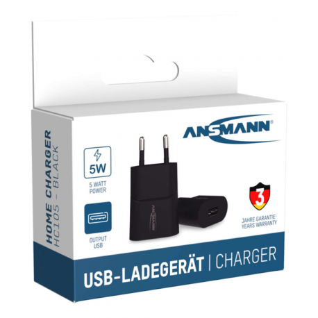 ANSMANN HC105 - Power adapter - 5 Watt - 1 A (USB) - black - 10