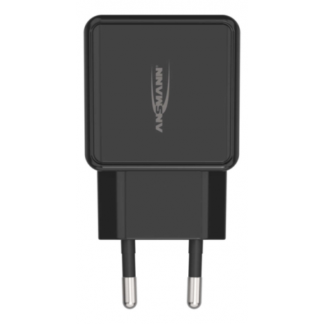 ANSMANN HC218PD - Power adapter - 18 Watt - 3000 mA - PD, QC 3.0 - 2 output connectors (USB, USB-C) - black - 10