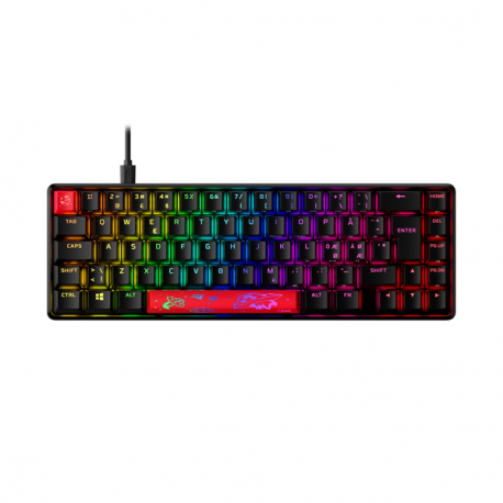 HyperX Alloy Origins 65 - Keyboard - backlit - USB-C - QWERTY - Nordic - key switch: HyperX Red - black - 0