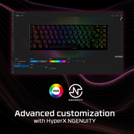 HyperX Alloy Origins 65 - Keyboard - backlit - USB-C - QWERTY - Nordic - key switch: HyperX Red - black - 6