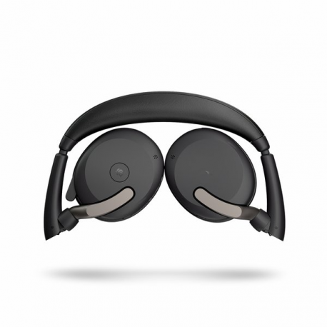 Jabra Evolve2 65 Flex MS Stereo - Headset - on-ear - Bluetooth - wireless - active noise cancelling - USB-A - black - Certified for Microsoft Teams - 3