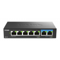 D-Link DMS 107 - Switch - unmanaged - 5 x 10 / 100 / 1000 + 2 x 2.5GBase-T - desktop, wall-mountable