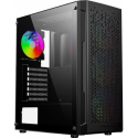 Gembird Fornax 400X - Tower - ATX - windowed side panel (tempered glass) - no power supply (ATX) - black - USB / Audio