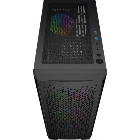 Gembird Fornax 400X - Tower - ATX - windowed side panel (tempered glass) - no power supply (ATX) - black - USB / Audio - 2