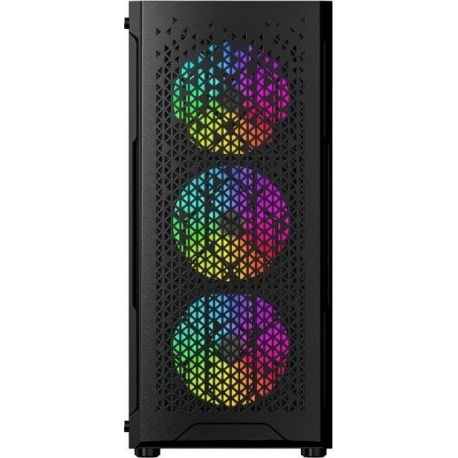 Gembird Fornax 400X - Tower - ATX - windowed side panel (tempered glass) - no power supply (ATX) - black - USB / Audio - 3