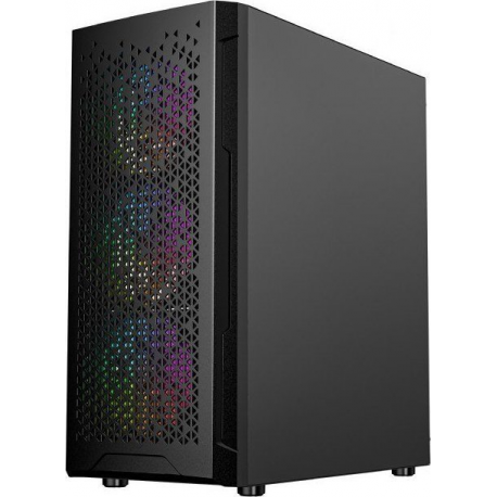 Gembird Fornax 400X - Tower - ATX - windowed side panel (tempered glass) - no power supply (ATX) - black - USB / Audio - 4