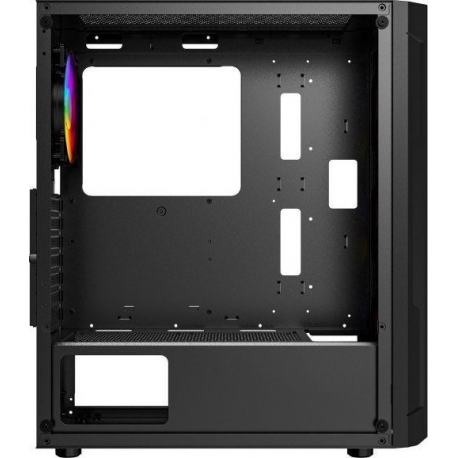 Gembird Fornax 400X - Tower - ATX - windowed side panel (tempered glass) - no power supply (ATX) - black - USB / Audio - 7
