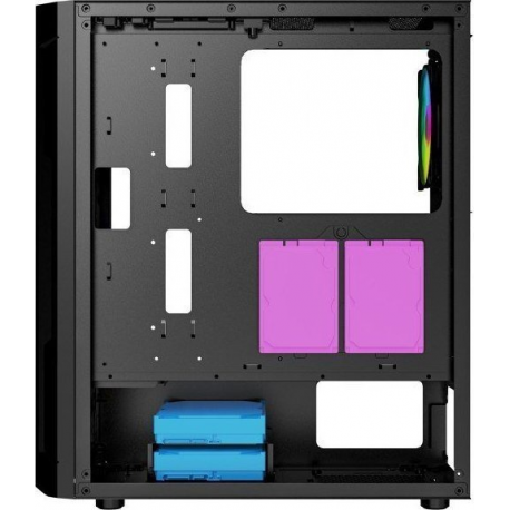Gembird Fornax 400X - Tower - ATX - windowed side panel (tempered glass) - no power supply (ATX) - black - USB / Audio - 8