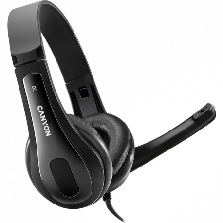 Canyon CNS-CHSU1B - Headset - on-ear - wired - USB-A - black - 0