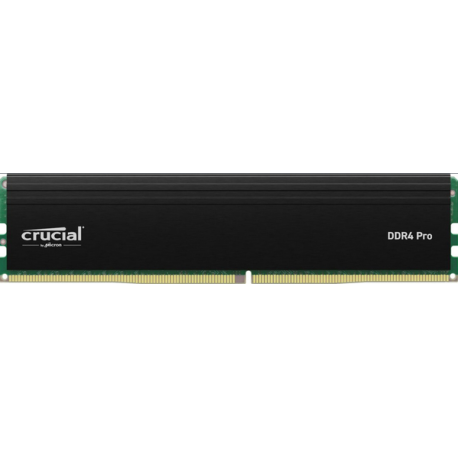 Crucial Pro - DDR4 - module - 32 GB - DIMM 288-pin low profile - 3200 MHz  /  PC4-25600 - CL22 - 1.2 V - unbuffered - non-ECC - satin black - 0