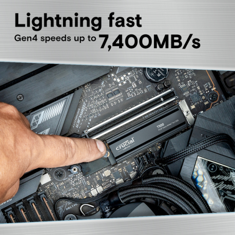 Crucial T500 - SSD - 1 TB - internal - PCIe 4.0 (NVMe) - integrated heatsink - 3