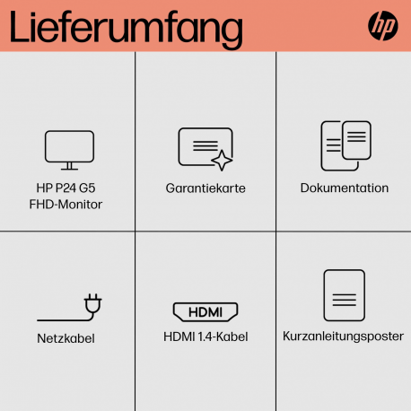 HP P24 G5 - P-Series - LED monitor - 23.8" - 1920 x 1080 Full HD (1080p) @ 75 Hz - IPS - 250 cd / m² - 1000:1 - 5 ms - HDMI, VGA, DisplayPort - black - for HP 250 G9 Notebook; Elite 600 G9, 800 G9; EliteDesk 800 G6; Pro 260 G9, 290 G9 - 7
