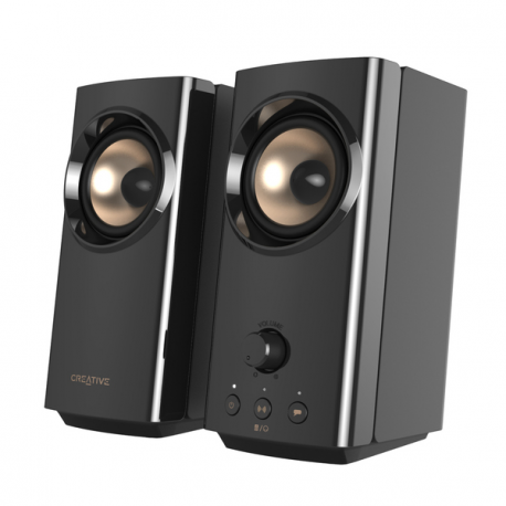 Creative T60 - Speakers - for PC - wireless - Bluetooth - 30 Watt (Total) - black - 0