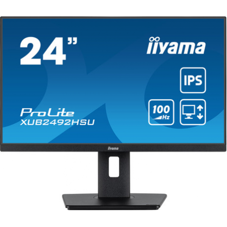 iiyama ProLite XUB2492HSU-B6 - LED monitor - 24" (23.8" viewable) - 1920 x 1080 Full HD (1080p) @ 100 Hz - IPS - 250 cd / m² - 1300:1 - 0.4 ms - HDMI, DisplayPort - speakers - matte black - 0