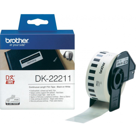 Brother DK-22211 - White - Roll (2.9 cm x 15.2 m) labels - for Brother QL-1050, 1060, 1110, 500, 550, 560, 570, 580, 600, 650, 700, 710, 720, 820 - 1