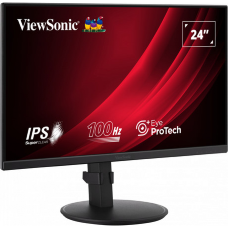 ViewSonic VG2408A-MHD - LED monitor - 24" (23.8" viewable) - 1920 x 1080 Full HD (1080p) @ 100 Hz - IPS - 250 cd / m² - 1300:1 - 5 ms - HDMI, VGA, DisplayPort - speakers - 1