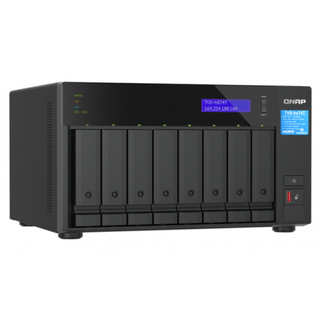 QNAP TVS-h874T - NAS server - 8 bays - SATA 6Gb / s - RAID RAID 0, 1, 5, 6, 10, 50, JBOD, 60 - RAM 32 GB - 2.5 Gigabit Ethernet - iSCSI support - 3