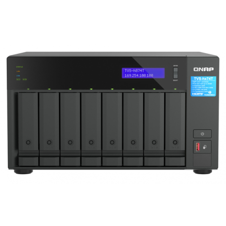 QNAP TVS-h874T - NAS server - 8 bays - SATA 6Gb / s - RAID RAID 0, 1, 5, 6, 10, 50, JBOD, 60 - RAM 32 GB - 2.5 Gigabit Ethernet - iSCSI support - 4