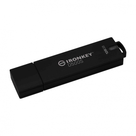 Kingston IronKey D500S - USB flash drive - encrypted - 128 GB - USB 3.2 Gen 1 - TAA Compliant - 1
