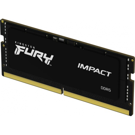 Kingston FURY Impact - DDR5 - module - 16 GB - SO-DIMM 262-pin - 3200 MHz  /  PC5-51200 - CL38 - 1.35 V - unbuffered - on-die ECC - black - 2