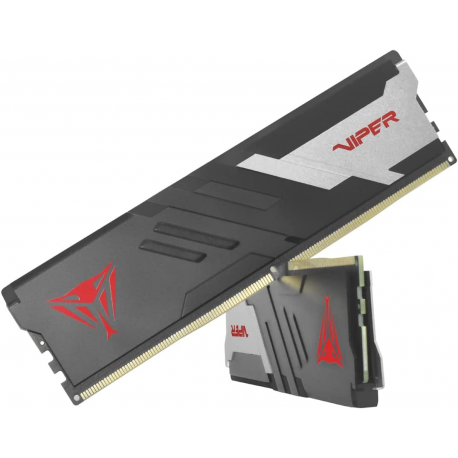 Patriot Viper Venom DDR5 series - DDR5 - kit - 16 GB: 2 x 8 GB - DIMM 288-pin - 5600 MHz  /  PC5-44800 - CL40 - 1.25 V - unbuffered - on-die ECC - silver, red, matte black - 1