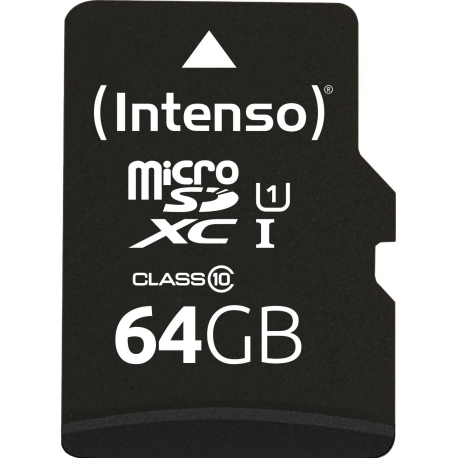 Intenso Performance - Flash memory card (microSDXC to SD adapter included) - 64 GB - UHS-I U1  /  Class10 - microSDXC UHS-I - 1