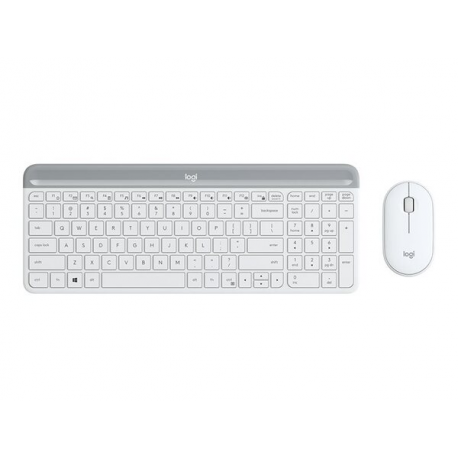 Logitech Slim Wireless Combo MK470 - Keyboard and mouse set - wireless - 2.4 GHz - French - off-white - 3