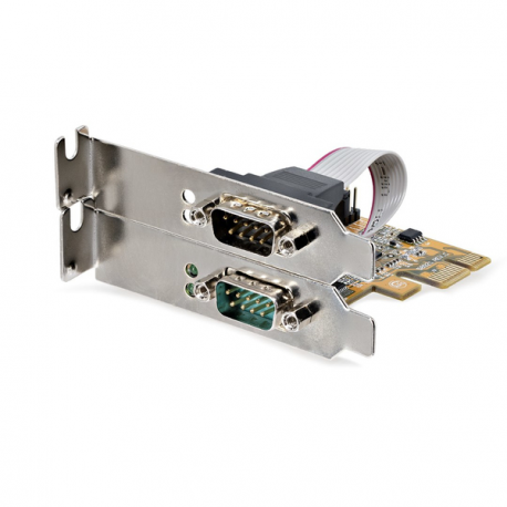 StarTech.com 2-Port PCI Express Serial Card, Dual Port PCIe to RS232 (DB9) Serial Interface Card, 16C1050 UART, Standard or Low Profile Brackets, COM Retention, For Windows & Linux - PCIe to Dual DB9 Card (21050-PC-SERIAL-LP) - Serial adapter - PCIe 2.0 low profile - RS-232 x 2 - yellow - 1